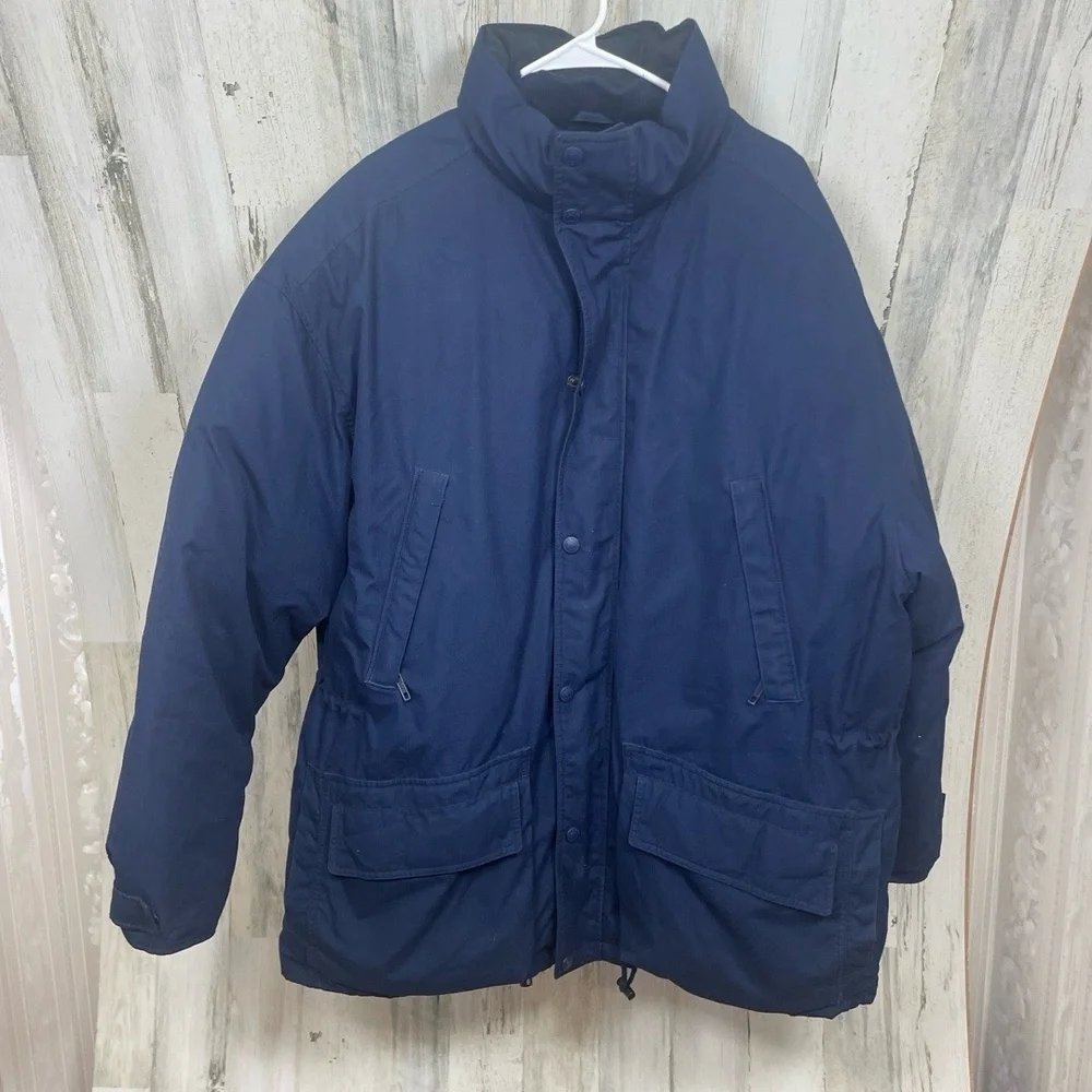 Eddie Bauer Vintage 100% Down Filled Coat Jacket‎ size XXL Navy Outdoor Winter